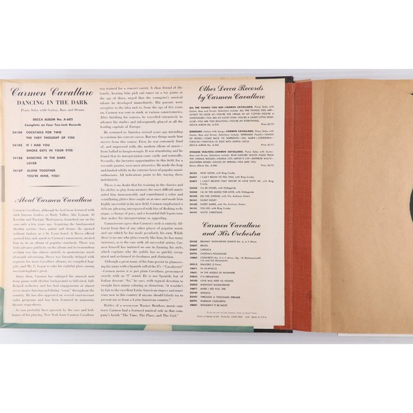 Carmen Cavallaro – Dancing In The Dark - 4x 10" 78 rpm Record Book Set P-169 - Picture 8 of 16